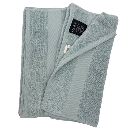 Lauren Ralph Lauren Set of 2 hand towels Aqua Blue NWT - Picture 1 of 8